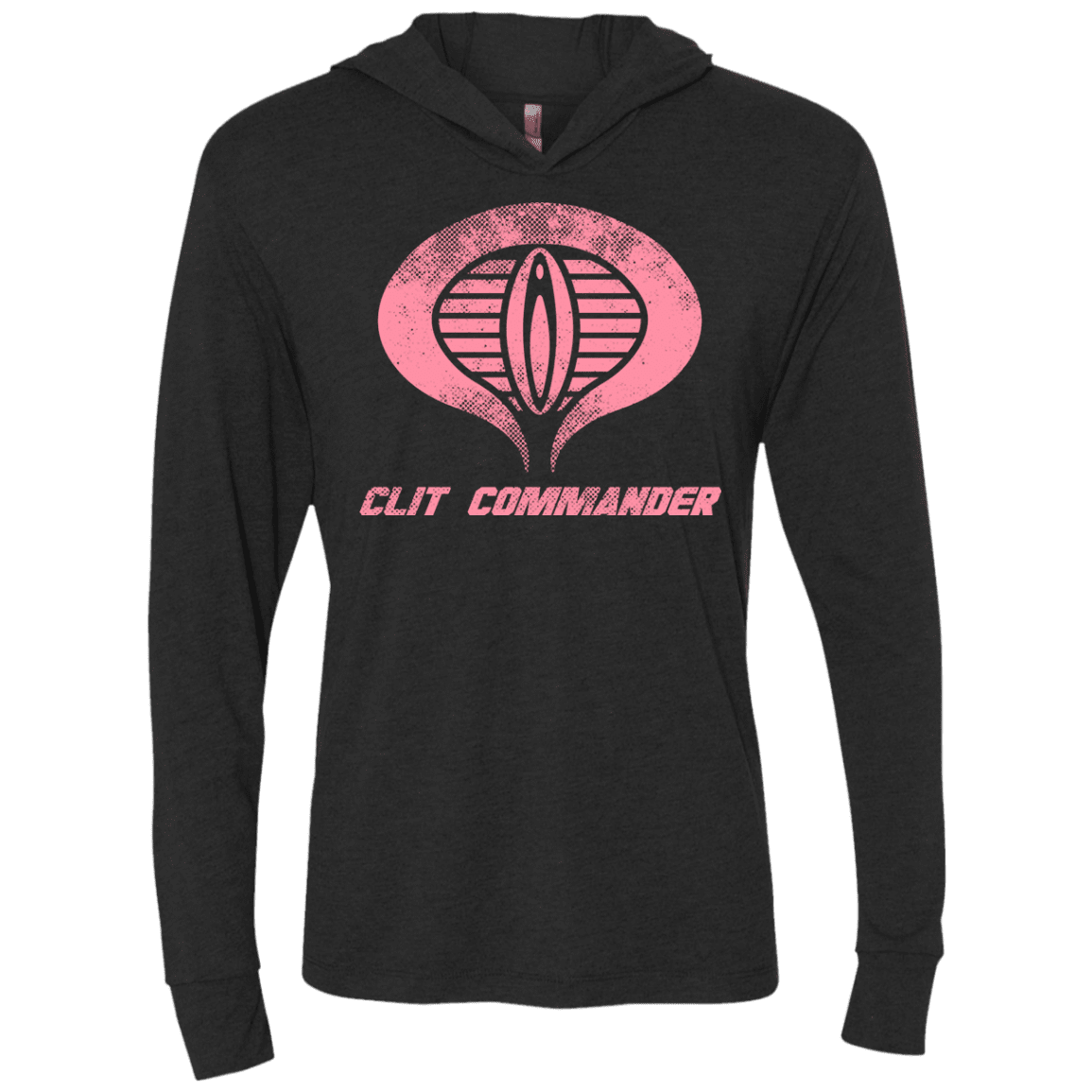 T-Shirts Vintage Black / X-Small Clit Commander Triblend Long Sleeve Hoodie Tee