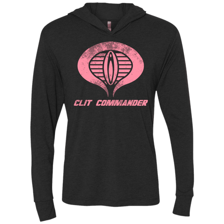 T-Shirts Vintage Black / X-Small Clit Commander Triblend Long Sleeve Hoodie Tee
