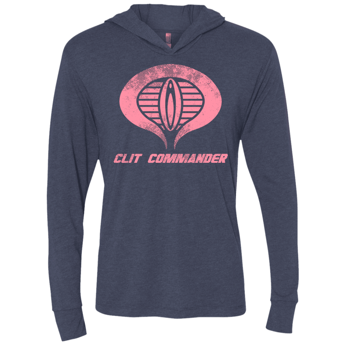 T-Shirts Vintage Navy / X-Small Clit Commander Triblend Long Sleeve Hoodie Tee