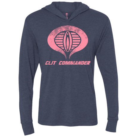 T-Shirts Vintage Navy / X-Small Clit Commander Triblend Long Sleeve Hoodie Tee