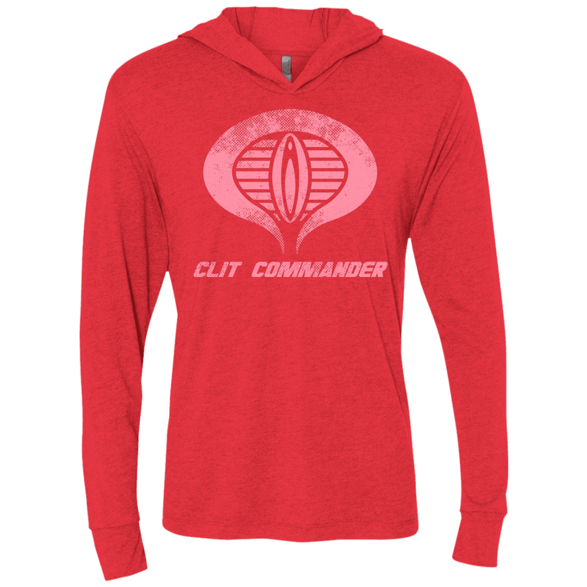 T-Shirts Vintage Red / X-Small Clit Commander Triblend Long Sleeve Hoodie Tee