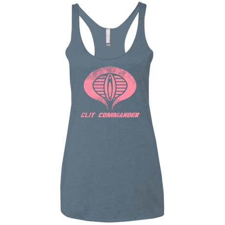 T-Shirts Indigo / X-Small Clit Commander Women's Triblend Racerback Tank