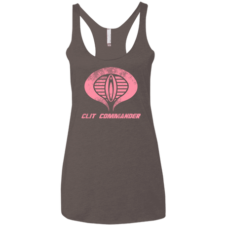 T-Shirts Macchiato / X-Small Clit Commander Women's Triblend Racerback Tank