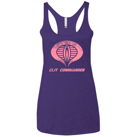 T-Shirts Purple / X-Small Clit Commander Women's Triblend Racerback Tank