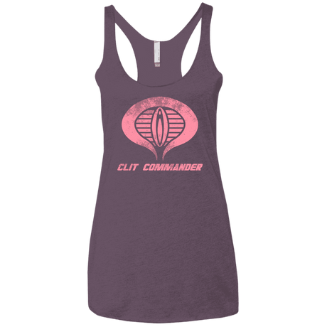 T-Shirts Vintage Purple / X-Small Clit Commander Women's Triblend Racerback Tank