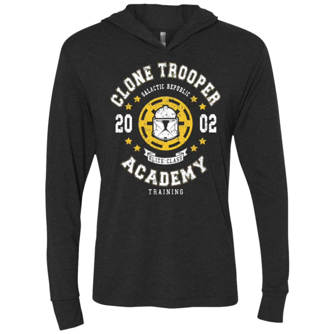 T-Shirts Vintage Black / X-Small Clone Trooper Academy 02 Triblend Long Sleeve Hoodie Tee