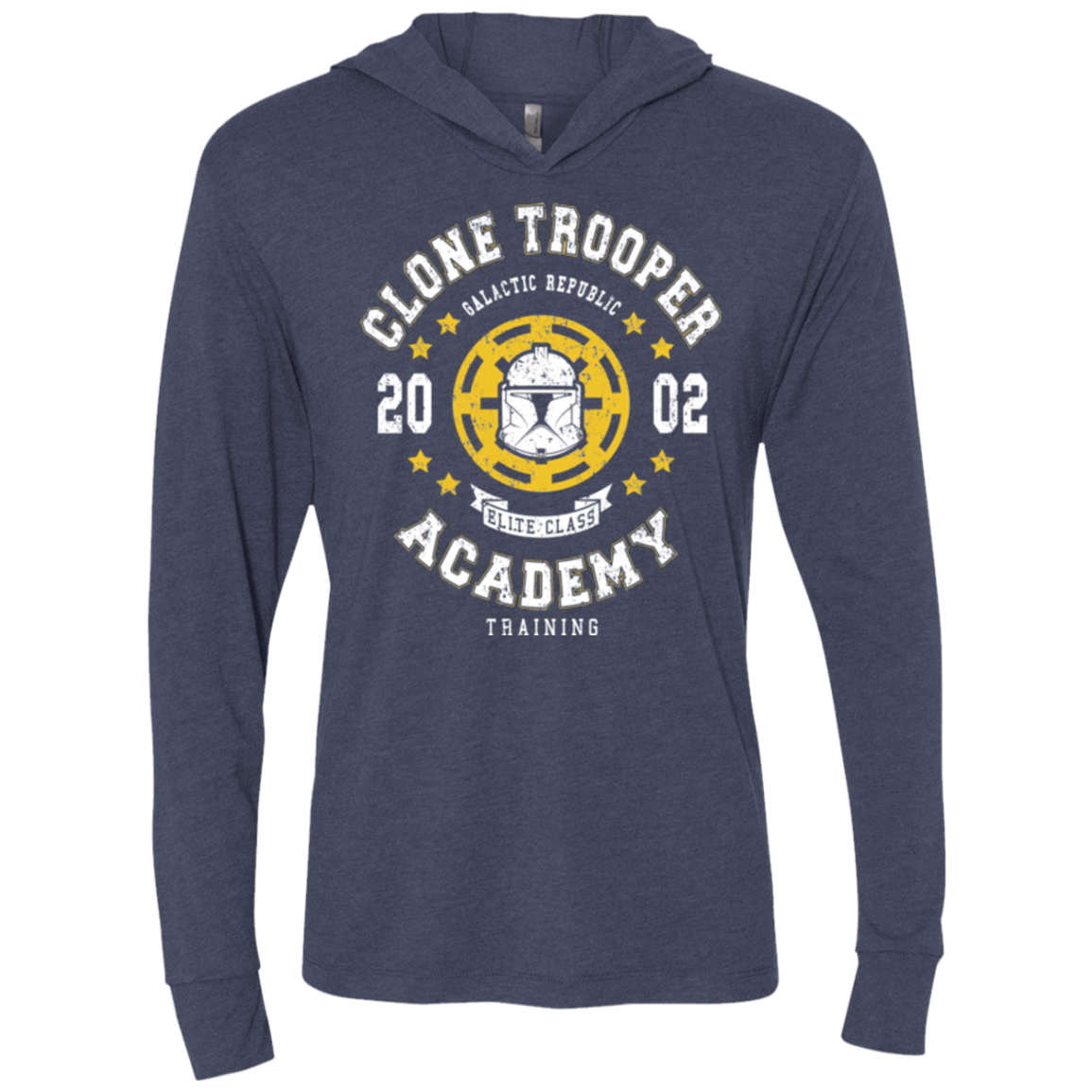 T-Shirts Vintage Navy / X-Small Clone Trooper Academy 02 Triblend Long Sleeve Hoodie Tee
