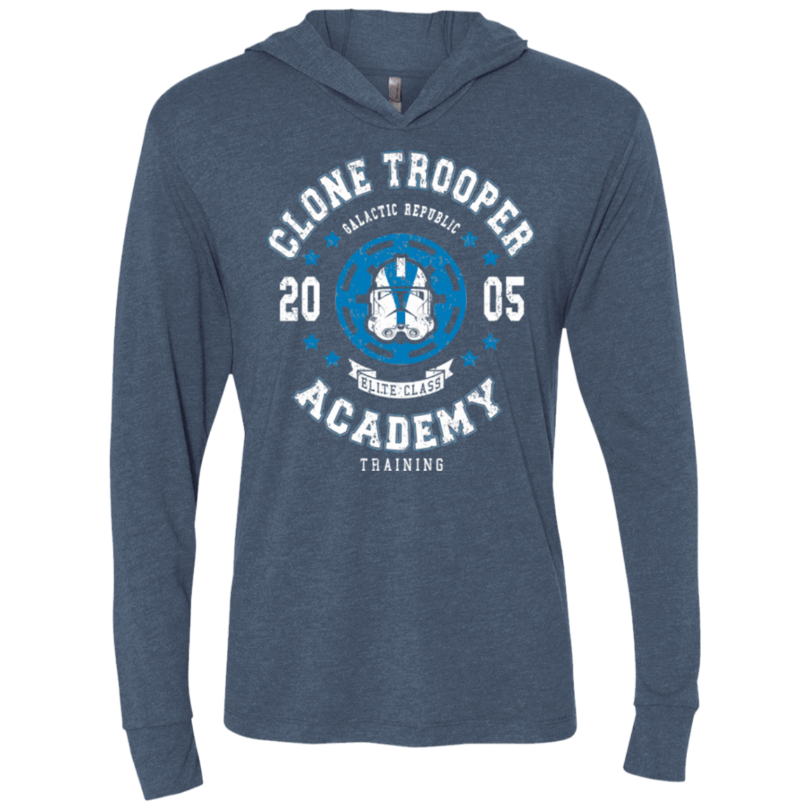 T-Shirts Indigo / X-Small Clone Trooper Academy 05 Triblend Long Sleeve Hoodie Tee