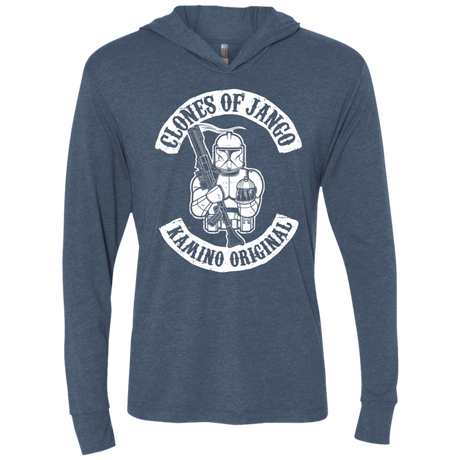 T-Shirts Indigo / X-Small Clones of Jango Triblend Long Sleeve Hoodie Tee