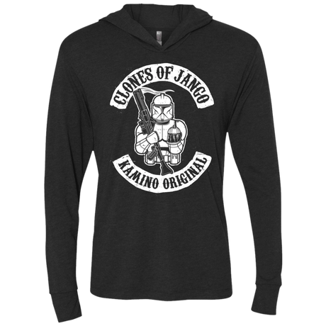T-Shirts Vintage Black / X-Small Clones of Jango Triblend Long Sleeve Hoodie Tee