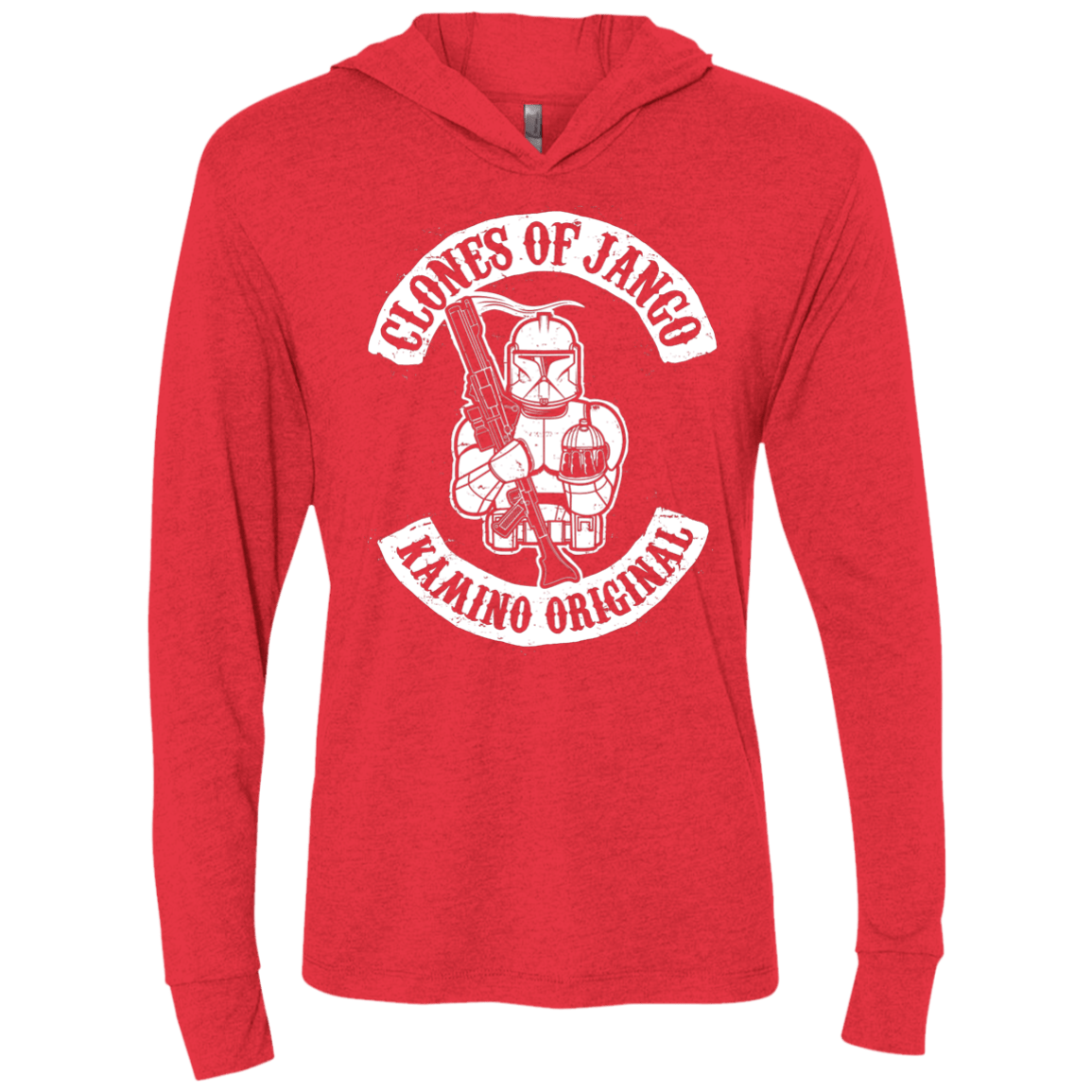 T-Shirts Vintage Red / X-Small Clones of Jango Triblend Long Sleeve Hoodie Tee