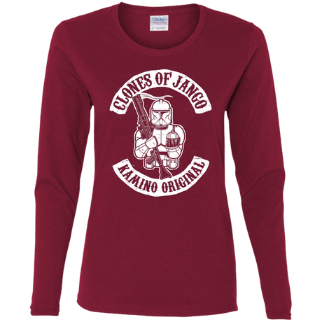 T-Shirts Cardinal / S Clones of Jango Women's Long Sleeve T-Shirt