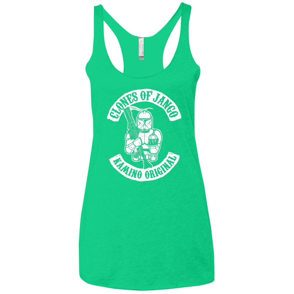 T-Shirts Envy / X-Small Clones of Jango Women's Triblend Racerback Tank