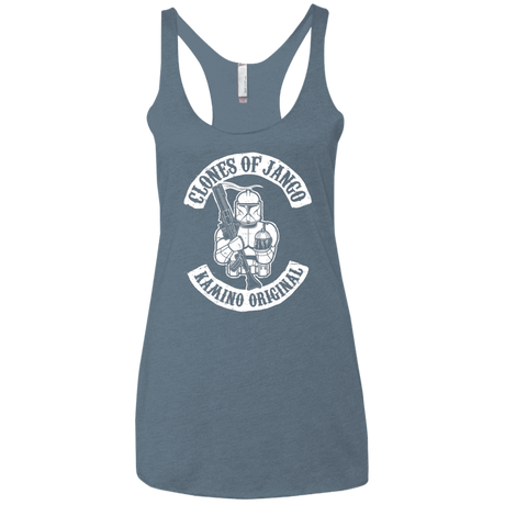 T-Shirts Indigo / X-Small Clones of Jango Women's Triblend Racerback Tank