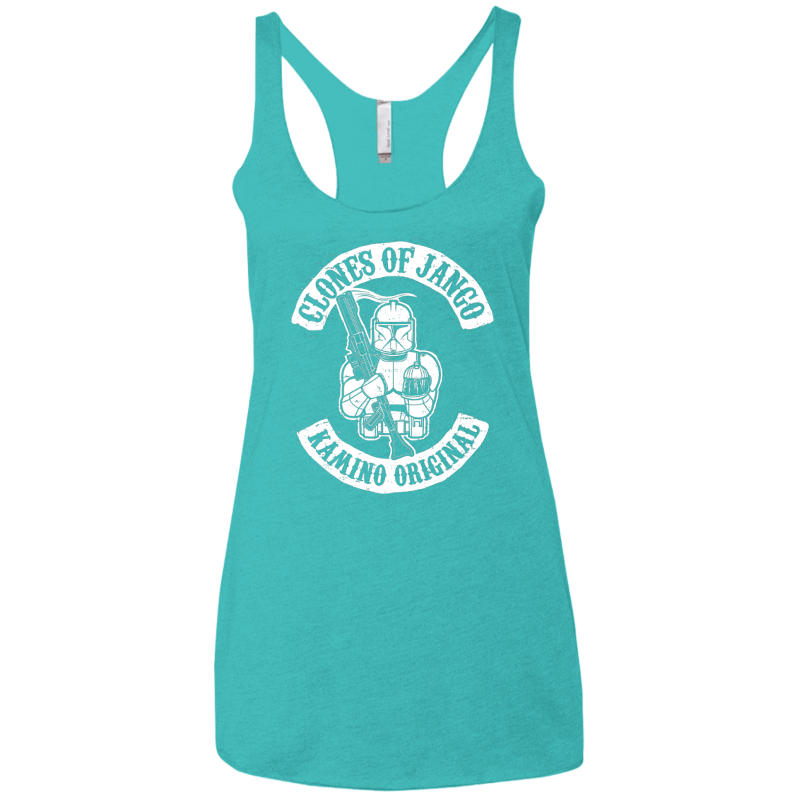 T-Shirts Tahiti Blue / X-Small Clones of Jango Women's Triblend Racerback Tank