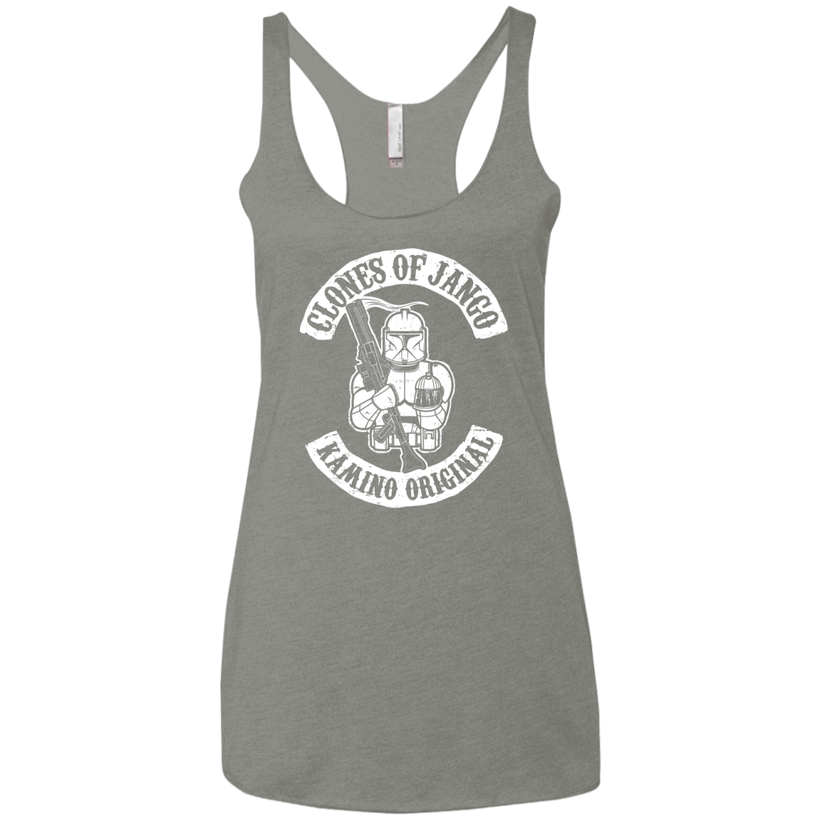 T-Shirts Venetian Grey / X-Small Clones of Jango Women's Triblend Racerback Tank