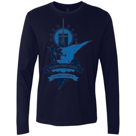 T-Shirts Midnight Navy / Small Cloud Strife White Men's Premium Long Sleeve