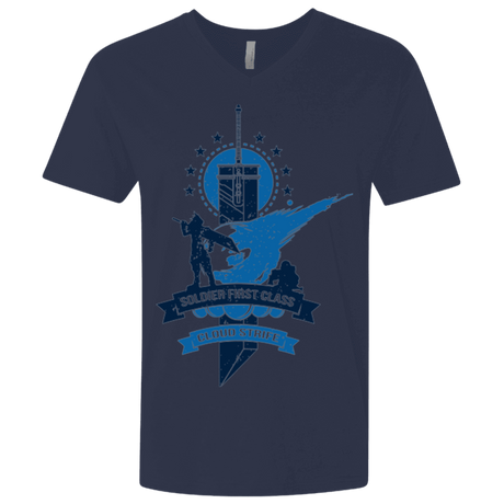 T-Shirts Midnight Navy / X-Small Cloud Strife White Men's Premium V-Neck