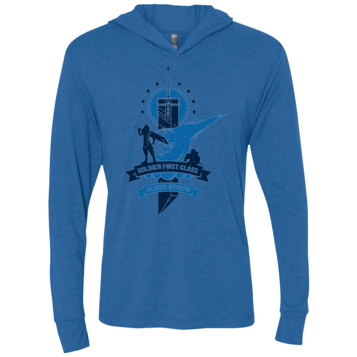 T-Shirts Vintage Royal / X-Small Cloud Strife White Triblend Long Sleeve Hoodie Tee