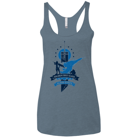 T-Shirts Indigo / X-Small Cloud Strife White Women's Triblend Racerback Tank