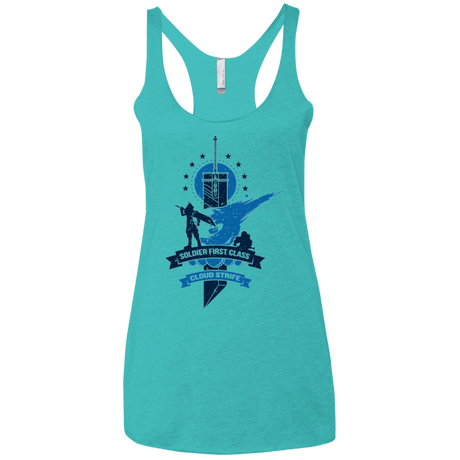 T-Shirts Tahiti Blue / X-Small Cloud Strife White Women's Triblend Racerback Tank