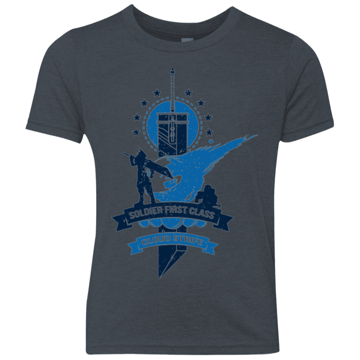 T-Shirts Vintage Navy / YXS Cloud Strife White Youth Triblend T-Shirt