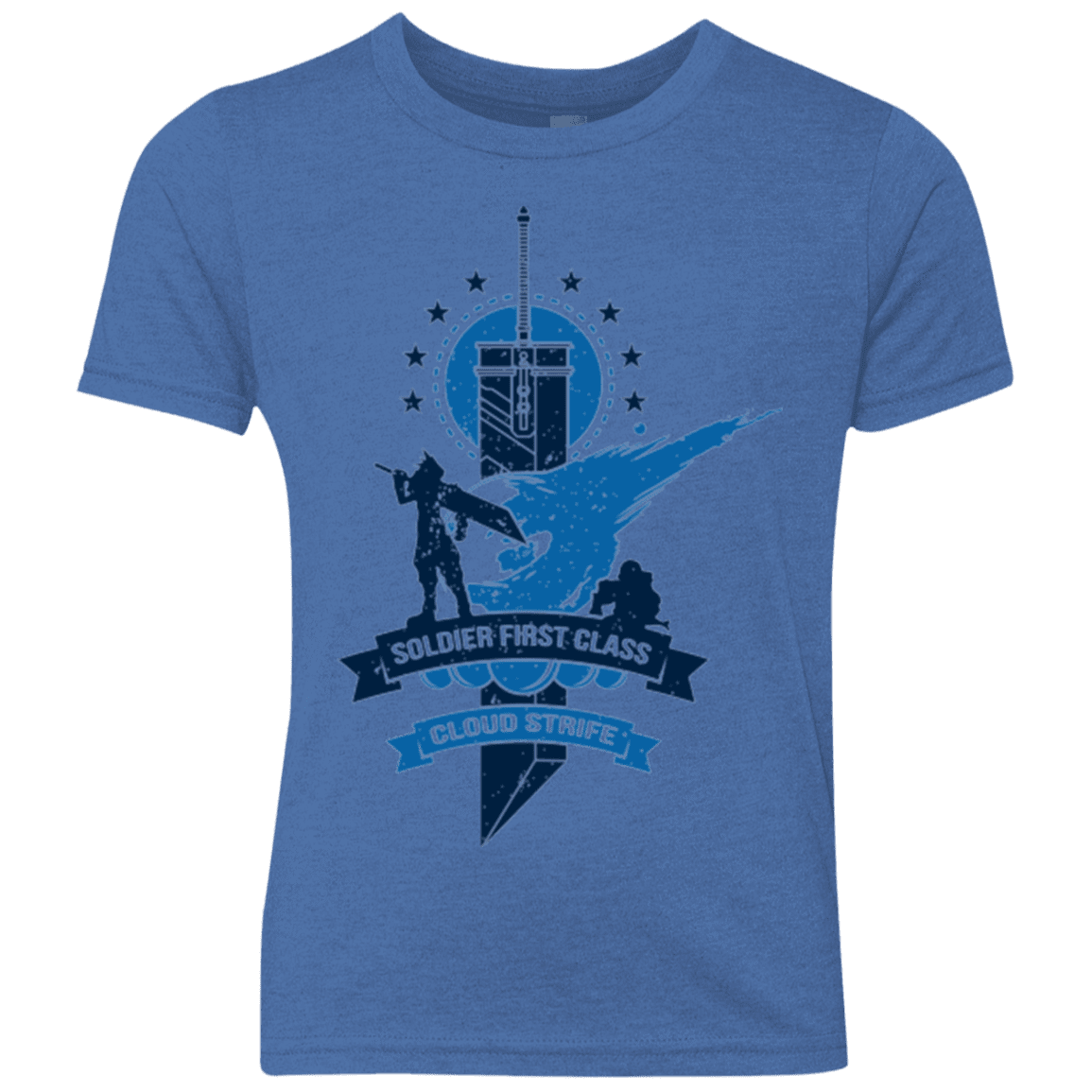 T-Shirts Vintage Royal / YXS Cloud Strife White Youth Triblend T-Shirt
