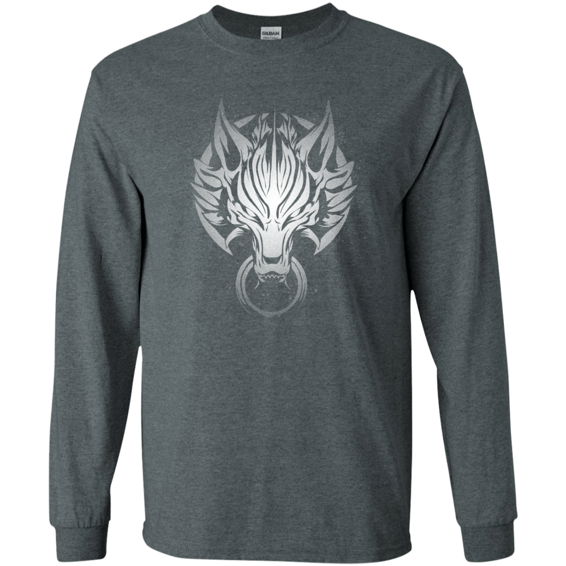 T-Shirts Dark Heather / S Cloudy Wolf Men's Long Sleeve T-Shirt