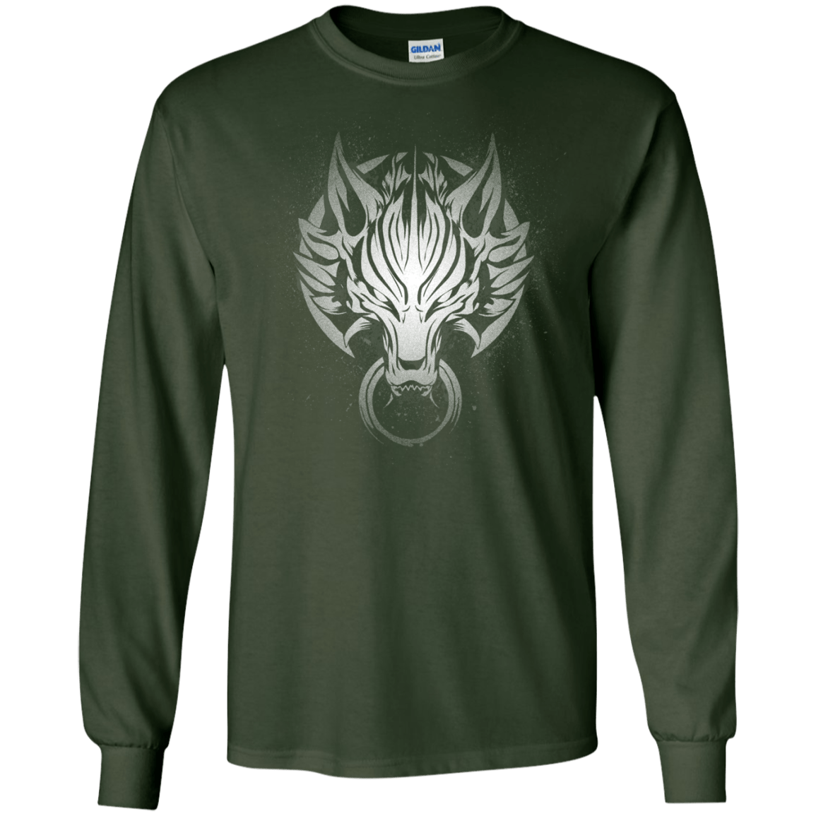 T-Shirts Forest Green / S Cloudy Wolf Men's Long Sleeve T-Shirt