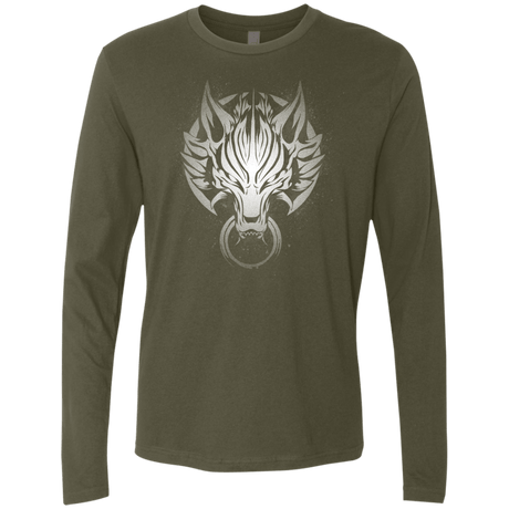 T-Shirts Military Green / S Cloudy Wolf Men's Premium Long Sleeve
