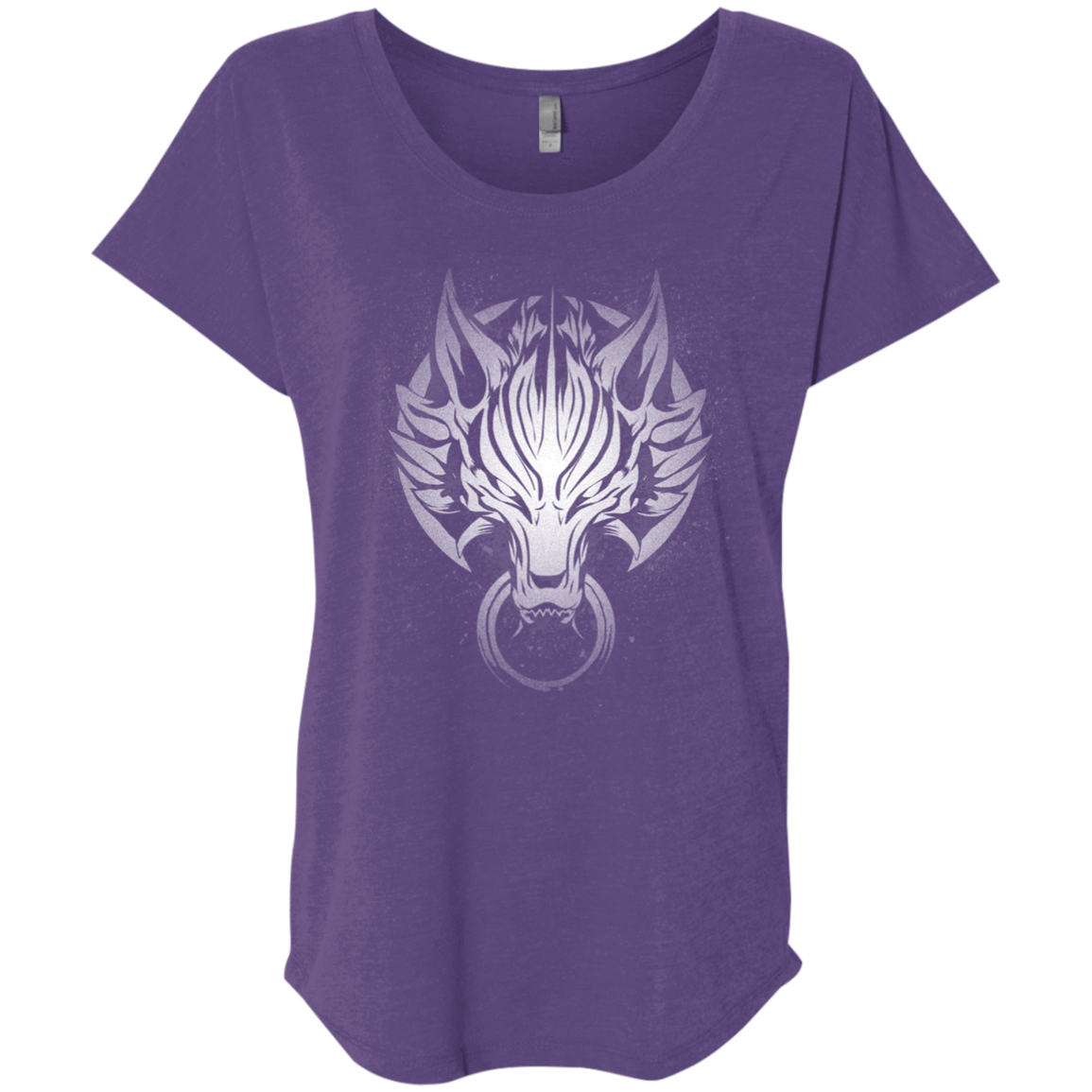 T-Shirts Purple Rush / X-Small Cloudy Wolf Triblend Dolman Sleeve