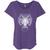 T-Shirts Purple Rush / X-Small Cloudy Wolf Triblend Dolman Sleeve