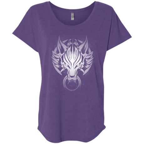 T-Shirts Purple Rush / X-Small Cloudy Wolf Triblend Dolman Sleeve