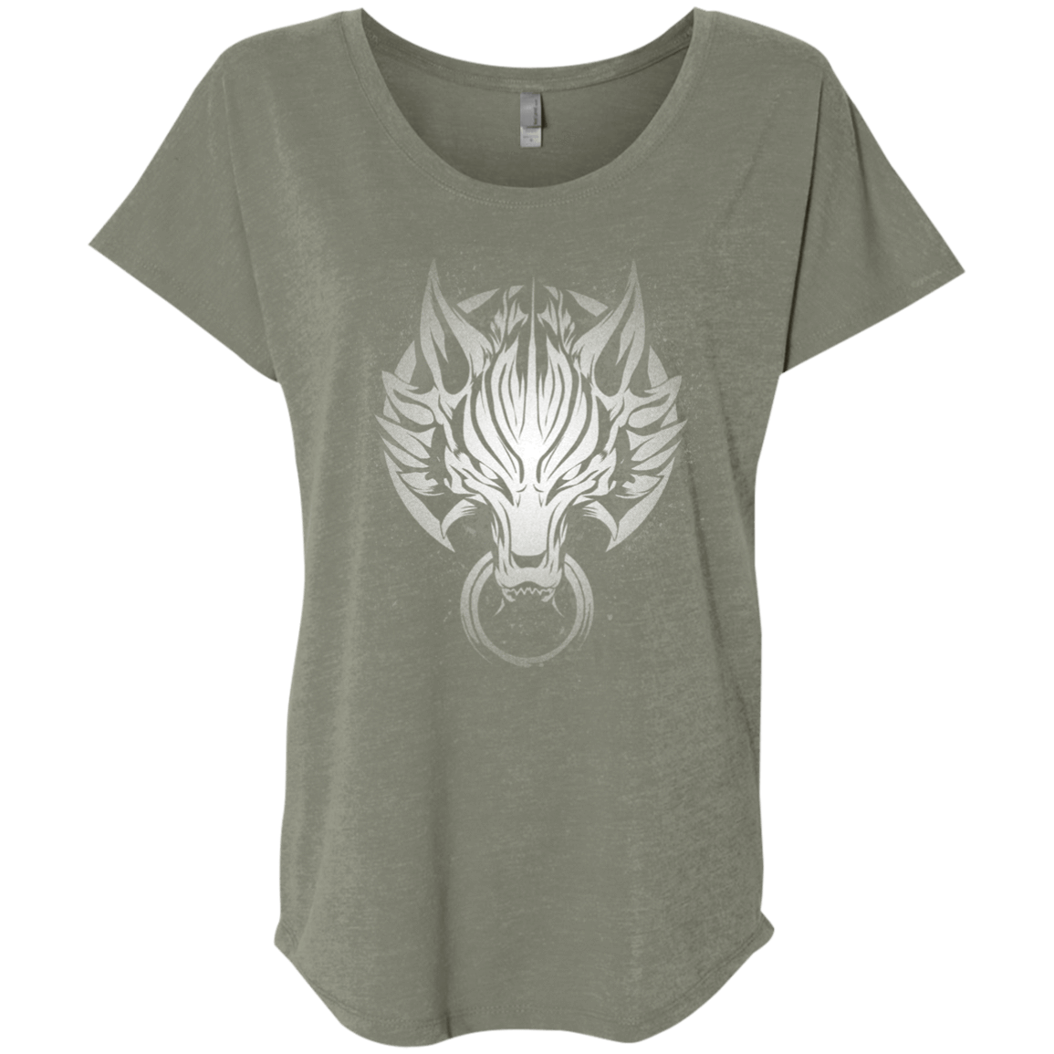 T-Shirts Venetian Grey / X-Small Cloudy Wolf Triblend Dolman Sleeve