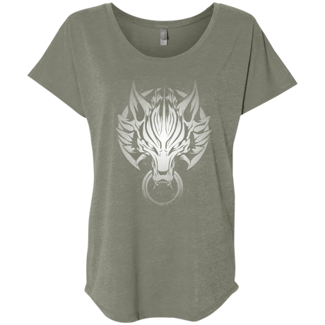 T-Shirts Venetian Grey / X-Small Cloudy Wolf Triblend Dolman Sleeve