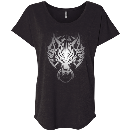 T-Shirts Vintage Black / X-Small Cloudy Wolf Triblend Dolman Sleeve