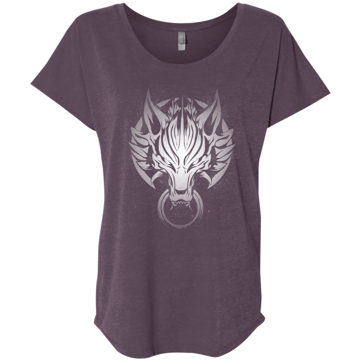 T-Shirts Vintage Purple / X-Small Cloudy Wolf Triblend Dolman Sleeve