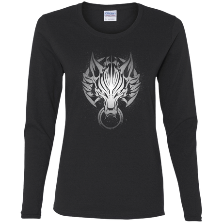 T-Shirts Black / S Cloudy Wolf Women's Long Sleeve T-Shirt