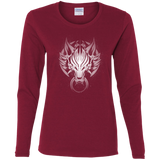 T-Shirts Cardinal / S Cloudy Wolf Women's Long Sleeve T-Shirt