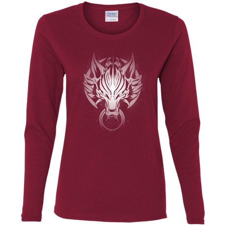 T-Shirts Cardinal / S Cloudy Wolf Women's Long Sleeve T-Shirt