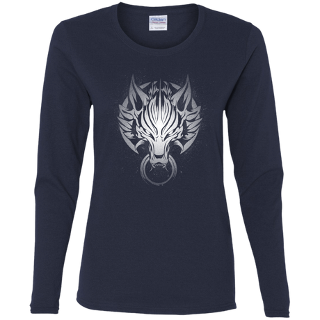 T-Shirts Navy / S Cloudy Wolf Women's Long Sleeve T-Shirt