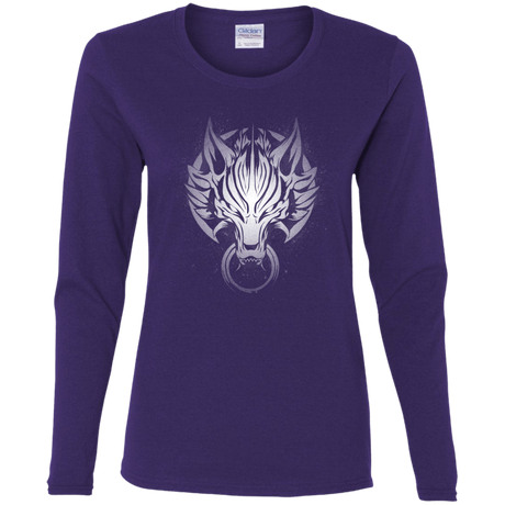 T-Shirts Purple / S Cloudy Wolf Women's Long Sleeve T-Shirt