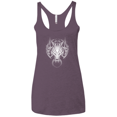 T-Shirts Vintage Purple / X-Small Cloudy Wolf Women's Triblend Racerback Tank