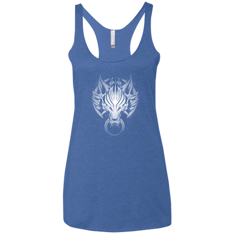 T-Shirts Vintage Royal / X-Small Cloudy Wolf Women's Triblend Racerback Tank