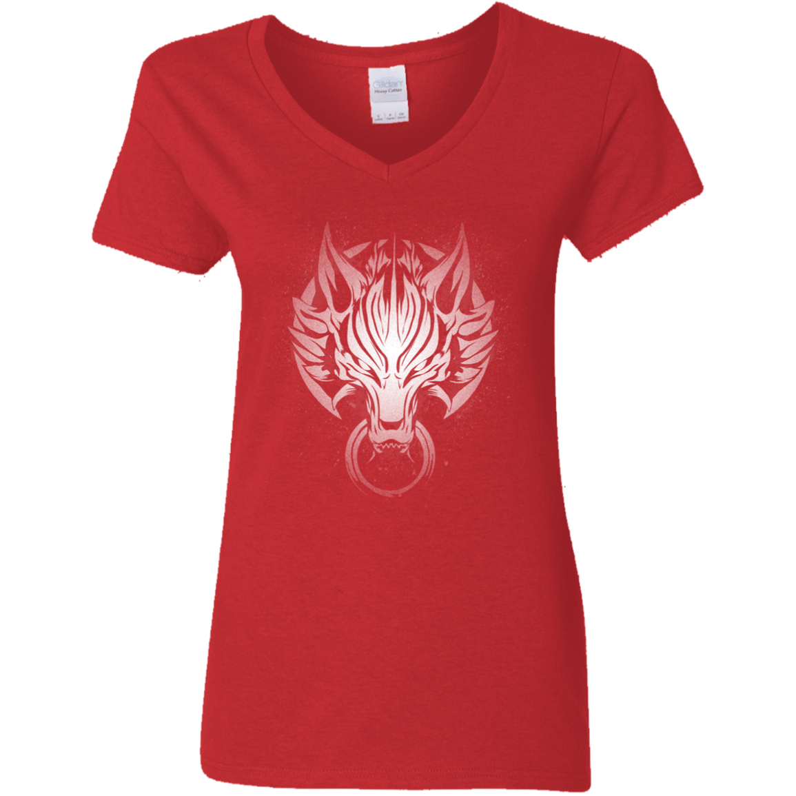 T-Shirts Red / S Cloudy Wolf Women's V-Neck T-Shirt