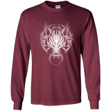 T-Shirts Maroon / YS Cloudy Wolf Youth Long Sleeve T-Shirt