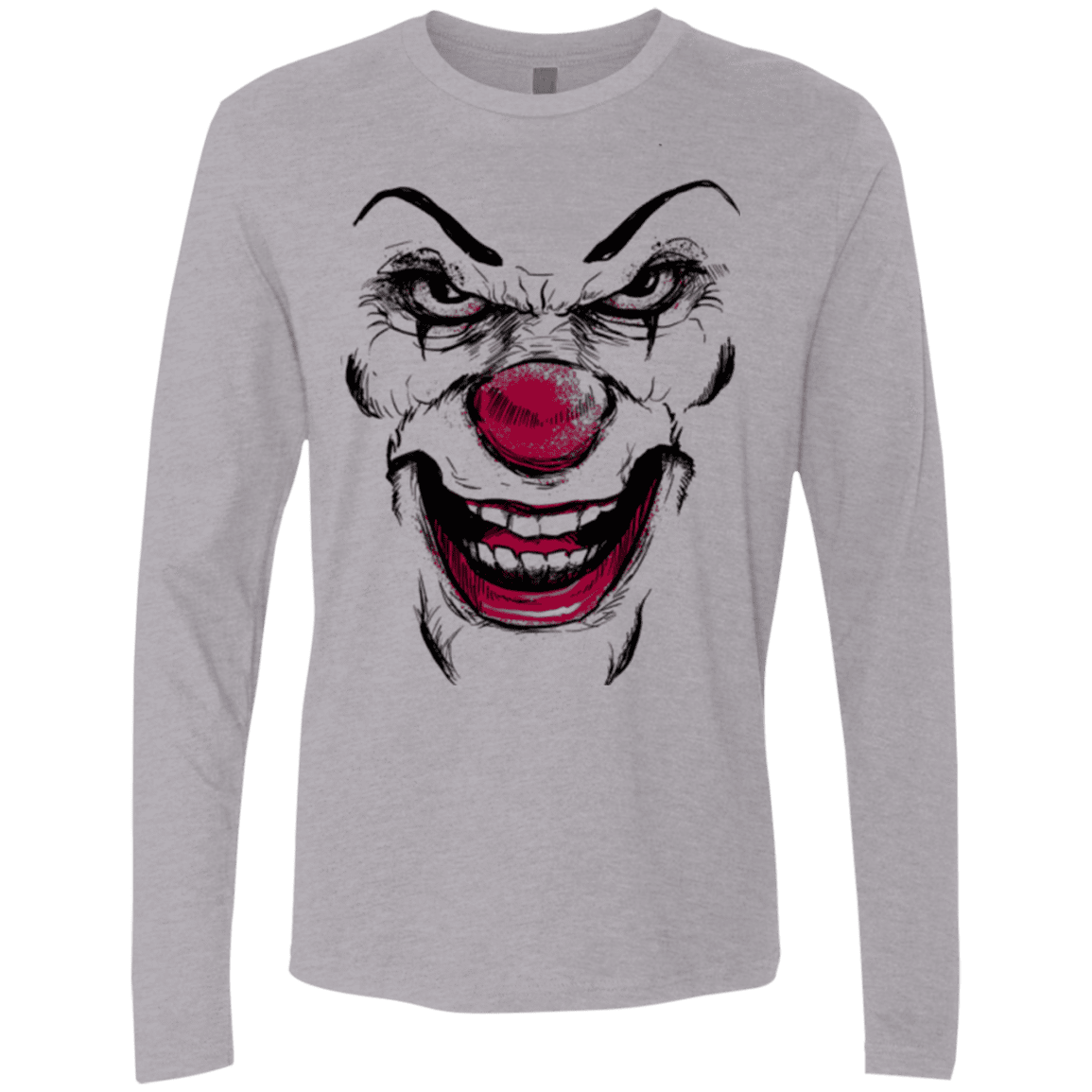 T-Shirts Heather Grey / Small Clown Face Men's Premium Long Sleeve