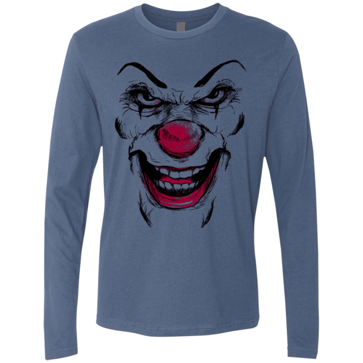 T-Shirts Indigo / Small Clown Face Men's Premium Long Sleeve