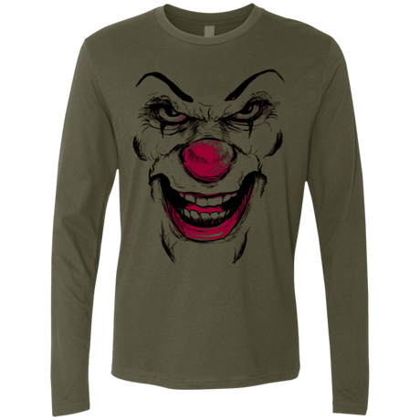T-Shirts Military Green / Small Clown Face Men's Premium Long Sleeve
