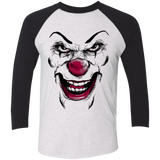 T-Shirts Heather White/Vintage Black / X-Small Clown Face Men's Triblend 3/4 Sleeve